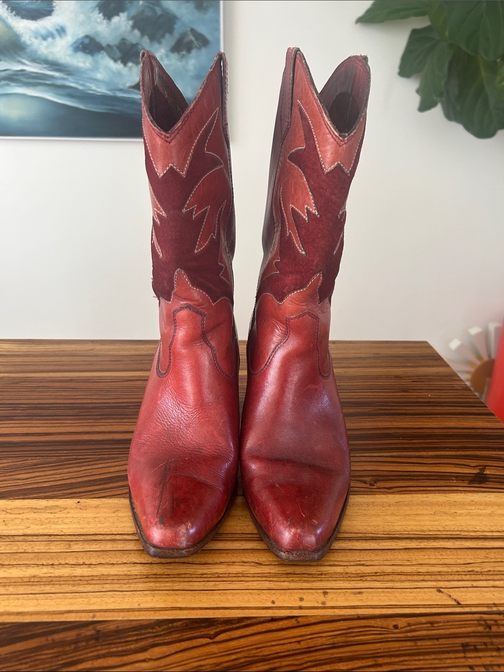 Vintage Town & Country Red Cowboy Boot